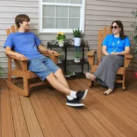 Wooden Adirondack Rocking Chair with Cedar Finish