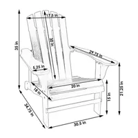 Coastal Bliss Wooden Adirondack Chair Set of 2