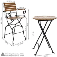 Contemporary 3-pc. Bistro Set Folding