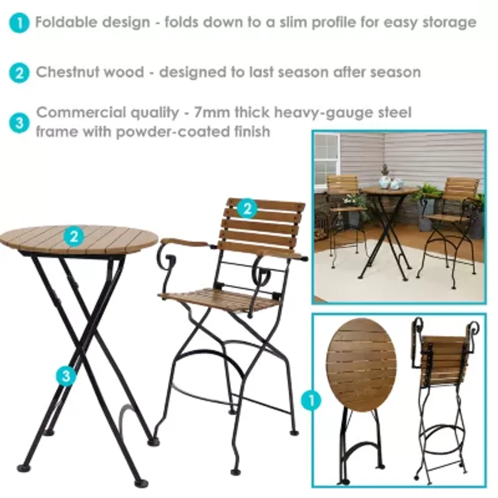 Contemporary 3-pc. Bistro Set Folding