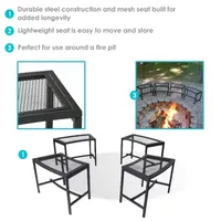 Sunnydaze 4 Pack Patio Bench