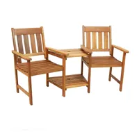 Meranti Wood Jack-and-Jill Chairs with Patio Table