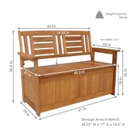 Meranti Wood Patio Outdoor Storage Bench