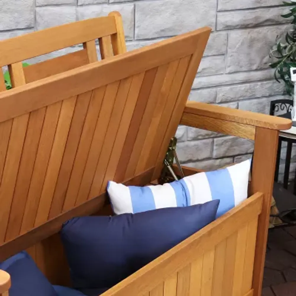 Meranti Wood Patio Outdoor Storage Bench