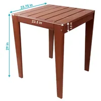 Meranti Wood Square Weather Resistant Patio Side Table