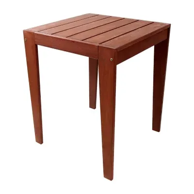 Meranti Wood Square Weather Resistant Patio Side Table