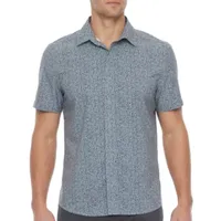 Stylus Big & Tall Mens Stretch Short Sleeve Button-Down Shirt