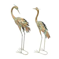 Net Health Shops Golden Crane Metal Statue 2-pc. Yard Art