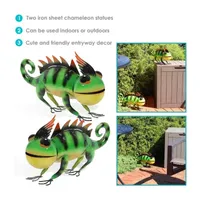 Net Health Shops Chameleon Outdoor Statue 2-pc. Metal Yard Art