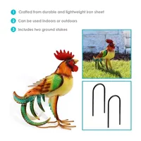 Net Health Shops Romeo The Rooster Outdoor Statue Metal Yard Art