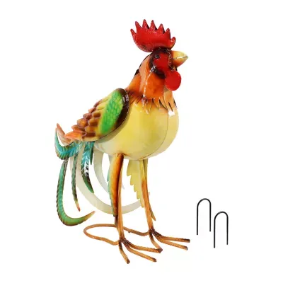 Net Health Shops Romeo The Rooster Outdoor Statue Metal Yard Art