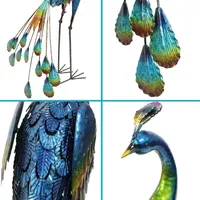 Net Health Shops Outdoor Peacock Statue 2-pc. Metal Yard Art