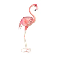 Net Health Shops Flamingo Metal Planter Statue Yard Art