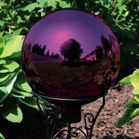 Net Health Shops Merlot Mirror Gazing Globe - 10 Inch 2-pc. Glass Yard Art