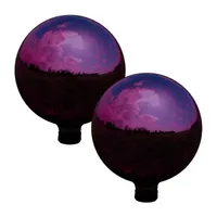 Net Health Shops Merlot Mirror Gazing Globe - 10 Inch 2-pc. Glass Yard Art