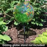 Net Health Shops Green Artistic Gazing Ball - 10 Inch Glass Yard Art