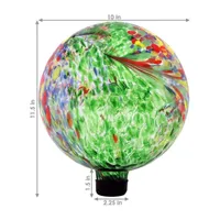 Net Health Shops Green Artistic Gazing Ball - 10 Inch Glass Yard Art