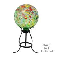 Net Health Shops Green Artistic Gazing Ball - 10 Inch Glass Yard Art