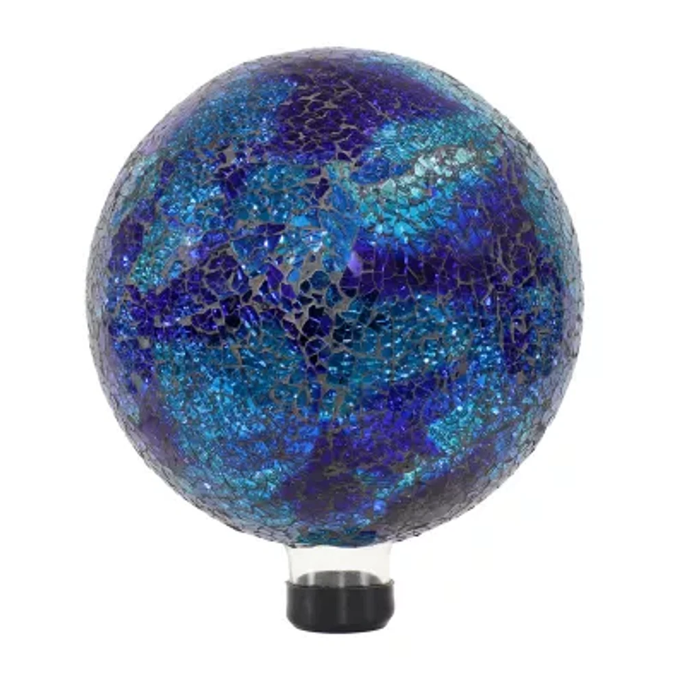 Net Health Shops Ocean Swirl Gazing Globe - 10 Inch Glass Yard Art