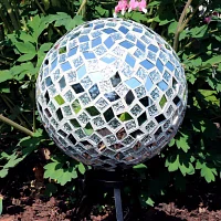 Net Health Shops Diamond Mosaic Gazing Globe - 10 Inch Glass Yard Art