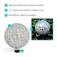 Net Health Shops Diamond Mosaic Gazing Globe - 10 Inch Glass Yard Art