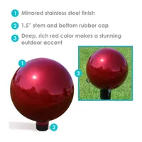 Net Health Shops Gazing Globe Ball With Mirrored Finish 2-pc. Glass Yard Art