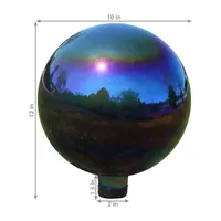 Net Health Shops Mirrored Garden Glass Gazing Ball 2-pc. Glass Yard Art