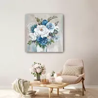 Lumaprints Blue Bouquet Of Flowers Canvas Art