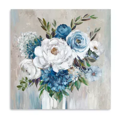 Lumaprints Blue Bouquet Of Flowers Canvas Art