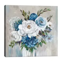 Lumaprints Blue Bouquet Of Flowers Canvas Art