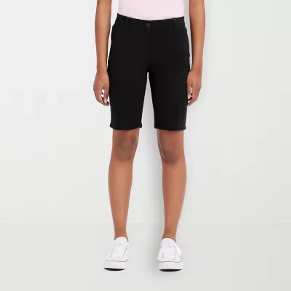 IZOD Womens Mid Rise Bermuda Short-Juniors