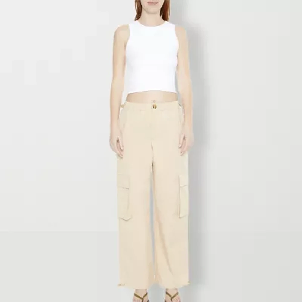 Forever 21 Womens Mid Rise Wide Leg Cargo Pant-Juniors