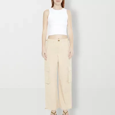 Forever 21 Womens Mid Rise Wide Leg Cargo Pant-Juniors