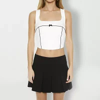 Forever 21 Corsette Tank Womens Square Neck Sleeveless Crop Top Juniors