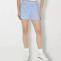 Forever 21 Poplin Womens Mid Rise Pull-On Short Juniors