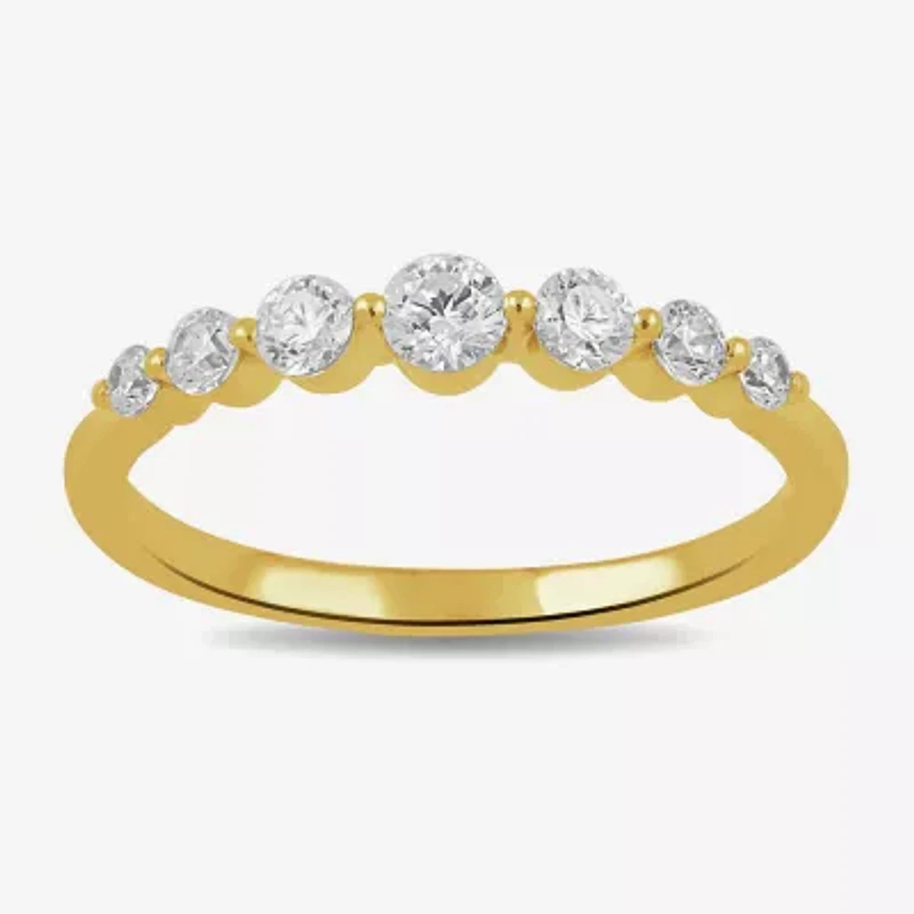 Womens 1/2 CT. T.W. Lab Grown White Diamond 10K Gold Anniversary Wedding Band
