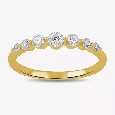 Womens 1/2 CT. T.W. Lab Grown White Diamond 10K Gold Anniversary Wedding Band