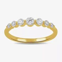 Womens 1/2 CT. T.W. Lab Grown White Diamond 10K Gold Anniversary Wedding Band