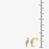 Womens 1/2 CT. T.W. Lab Grown White Diamond 14K Gold Over Silver 17.4mm Hoop Earrings