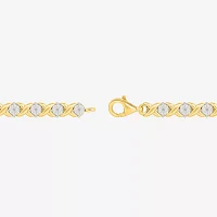 Womens 1/10 CT. T.W. Natural White Diamond Sterling Silver 7.5 Inch Tennis Bracelet