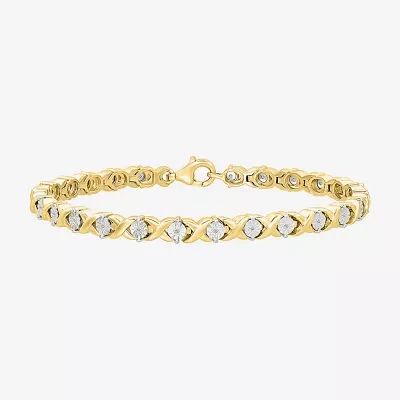 Womens 1/10 CT. T.W. Natural White Diamond Sterling Silver 7.5 Inch Tennis Bracelet