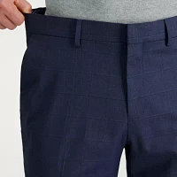 Haggar JMH Tailored Windowpane Mens Classic Fit Flat Front Suit Pant