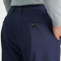 Haggar JMH Tailored Windowpane Mens Classic Fit Flat Front Suit Pant