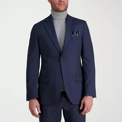 Haggar Tailored Windowpane Mens Stretch Fabric Classic Fit Suit Jacket