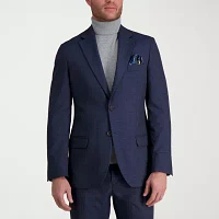 Haggar Tailored Windowpane Mens Stretch Fabric Classic Fit Suit Jacket