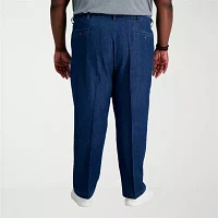 Haggar Stretch Denim Mens Big and Tall Classic Fit Flat Front Pant