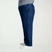 Haggar Stretch Denim Mens Big and Tall Classic Fit Flat Front Pant