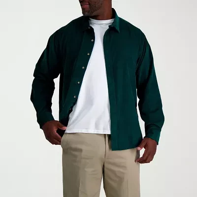 Haggar Corduroy Big and Tall Mens Regular Fit Long Sleeve Button-Down Shirt