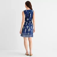 St. John's Bay Womens Sleeveless Shift Dress