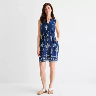 St. John's Bay Womens Sleeveless Shift Dress
